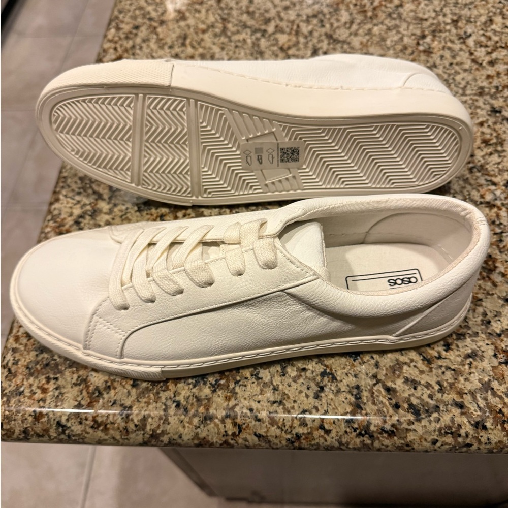 ASOS Cream Leather Sneakers